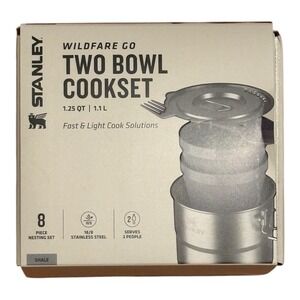 Stanley Wildfare Go 8-Piece Camping Cookset Stainless Steel Two Bowl 1.25 Qt NEW